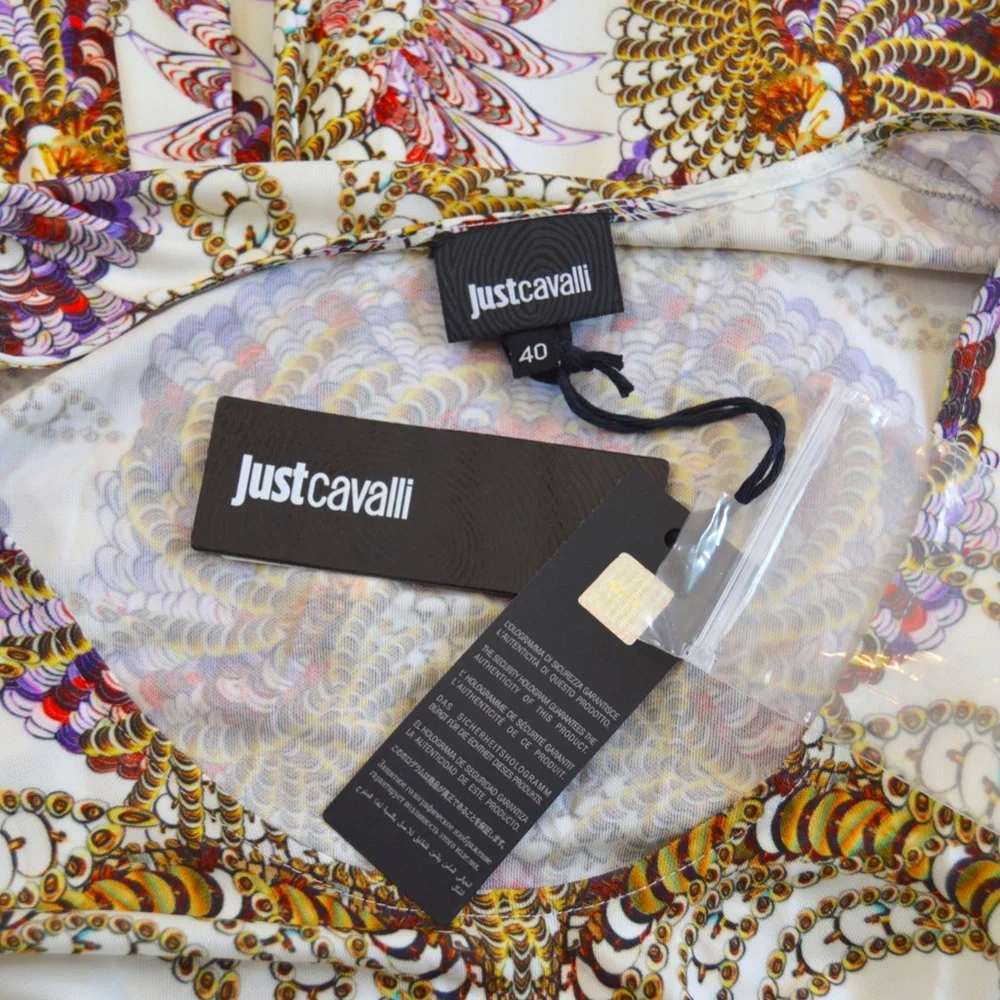 🆕🏷️Just Cavalli Multicoloured Baroque Print Fit & Flare Dress – - Picture 3 of 16